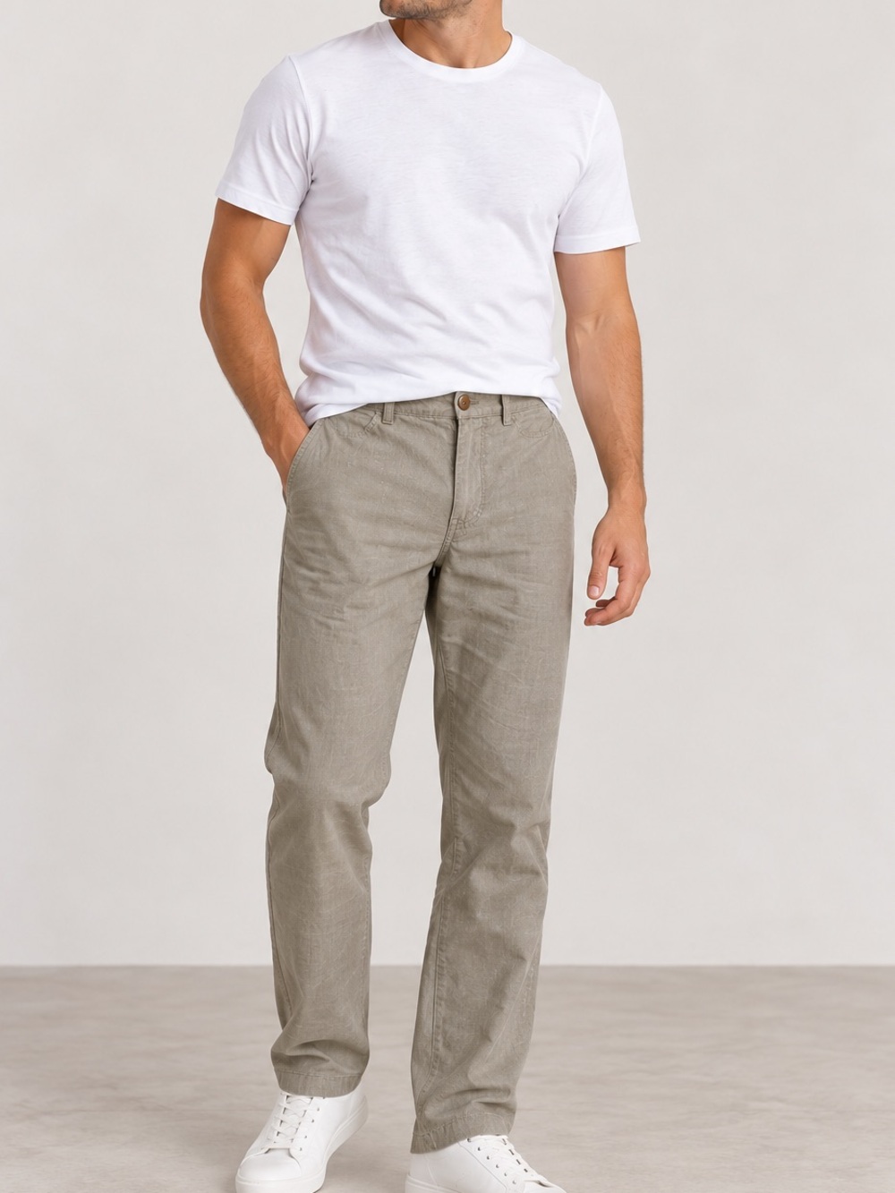 Structure Men's Straight Jeans in Light Taupe